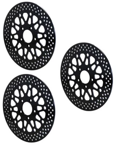 WILWOOD 84-99 HARLEY DAVIDSON FRONT (2) & REAR (1) MOTORCYCLE BRAKE ROTORS,BLACK - Picture 1 of 1