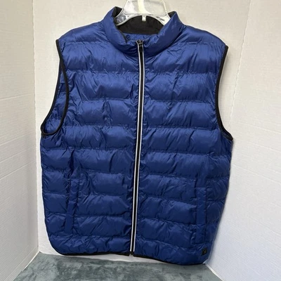 Michael Kors Men’s Puffer Vest Blue Quilted Size Large - Image 1 of 4