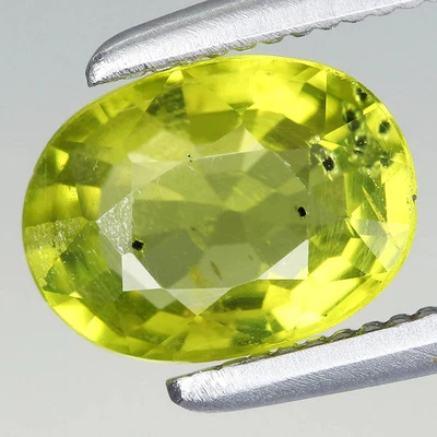 0.93ct t.w 6.9x5.2mm Oval Natural Unheated Untreated Worm Green Peridot, Myanmar - Image 1 of 4