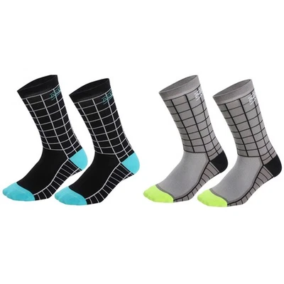 2Pairs Cycling Socks Riding Bicycle Bike Sports Ankle Socks XC MTB Grey Black - Image 1 of 4