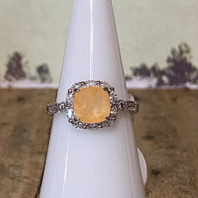 Ring Bomb Party RBP4504 Peach Morganite Fused with Genuine Quartz Ring SZ 8 NWT - Image 1 of 4