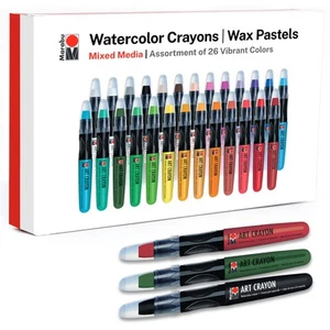 Art Crayons for Mixed Media - 26 Smooth and Easy Blending Water Soluble Crayo... - Picture 1 of 7