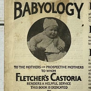 1917 Babyology Antique Fletcher's Castoria Baby Advice Medicine Advertising - Picture 1 of 9