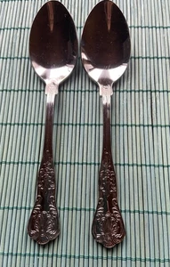 Wallace Queens Teaspoons Set of 2 Stainless 18/10 Silverware Flatware - Picture 1 of 6