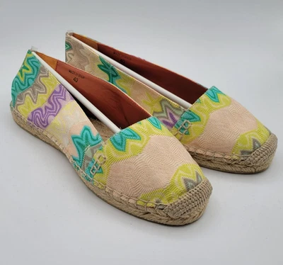 Alpargatas MISSONI Raschel Foglie Turchese EU 40 US 9.5 Nuevas con Caja Foto 1 de 4