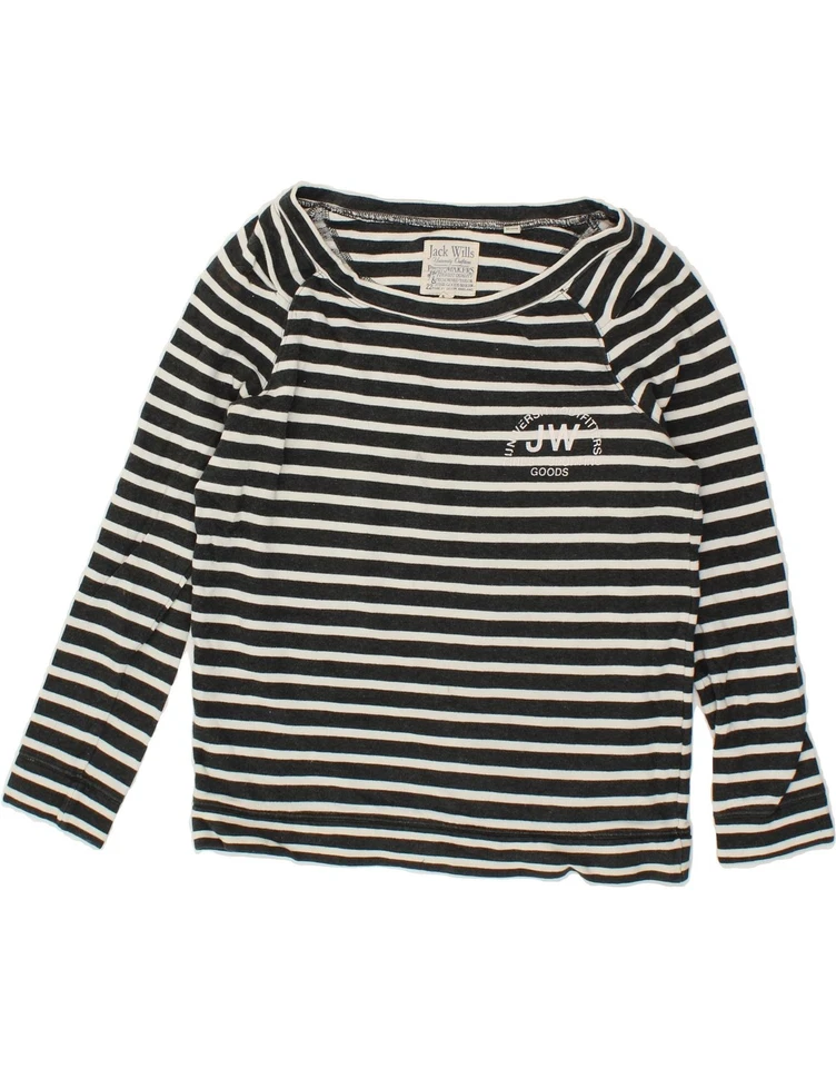 JACK WILLS Womens Oversized Top Long Sleeve UK 10 Small Navy Blue Striped CC40 - Image 1 of 3
