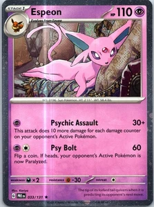 Espeon - (Cosmos Holo) Tarjetas y productos diversos raros 033/131 casi nuevo - Imagen 1 de 2