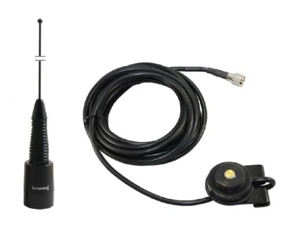 Wideband Black Mobile Radio Antenna UHF 406-470 NMO Trunk Mount MiniUHF Motorola - Image 1 of 3