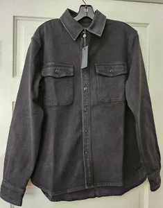 CAMISA NEGRA JACK de manga larga de algodón de mezclilla para hombre Rag & Bone talla pequeña $325 - Imagen 1 de 8