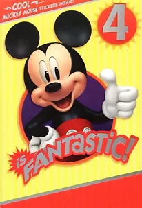 Disney Happy 4th Fourth Birthday Boy Turning 4 Mickey Hallmark Greeting Card - Picture 1 of 4