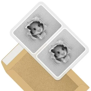 2 rechteckige Aufkleber 7,5 cm BW - frecher Hamster Tiere Haustiere süß #41203 - Bild 1 von 9