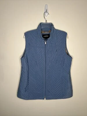 AVENUE Women's 14/16 Blue Quilted Lined Vest W/Pockets EC - Image 1 of 4