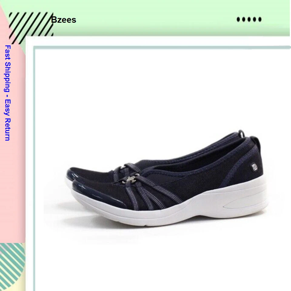 Bzees Women's Rosie Slip on Shoes Navy Size 11 M