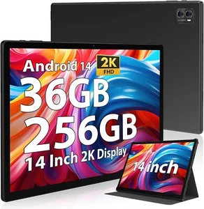 2025 14" Android 14 Tablet PC 2K Display 36GB RAM 256GB ROM WiFi Fast Charging - Picture 1 of 8