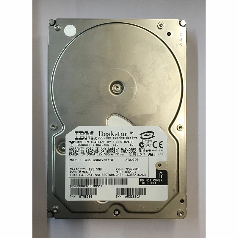IC35L120AVVA07-0 - IBM 123GB 7200 RPM IDE 3.5" HDD - Image 1 of 1