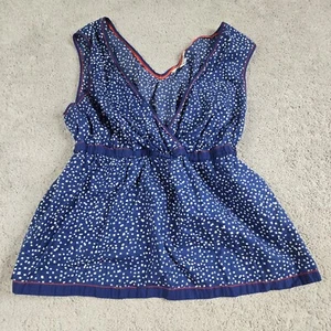 Boden Tank Top Youth Size 12 Blue Polka Dot Shirt Empire Waist Mini Boden - Picture 1 of 8