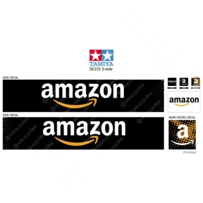 Tamiya 14th Scale 56302 56319 Truck Reefer Box Amazon Trailer Decals Stickers - Image 1 of 3