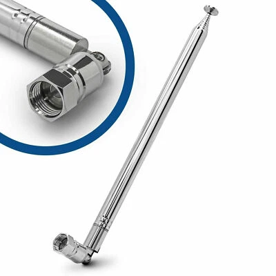 MARKENLOS 98cm Teleskop Antenne Ersatz F Stecker DAB UKW Radio FM AM Auto Audio