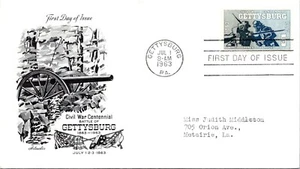 FDC 1963 SC #1180  Artmaster Cachet - Gettysburg, PA - Single - F76353 - Picture 1 of 2