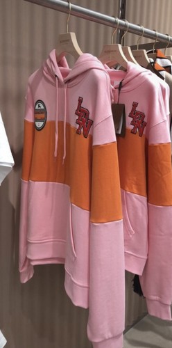 Felpa con cappuccio Burberry rosa e arancione