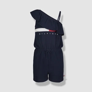 Tommy Hilfiger Kids Girl's Blue Signature Logo One Shoulder Romper Size XL - Picture 1 of 2