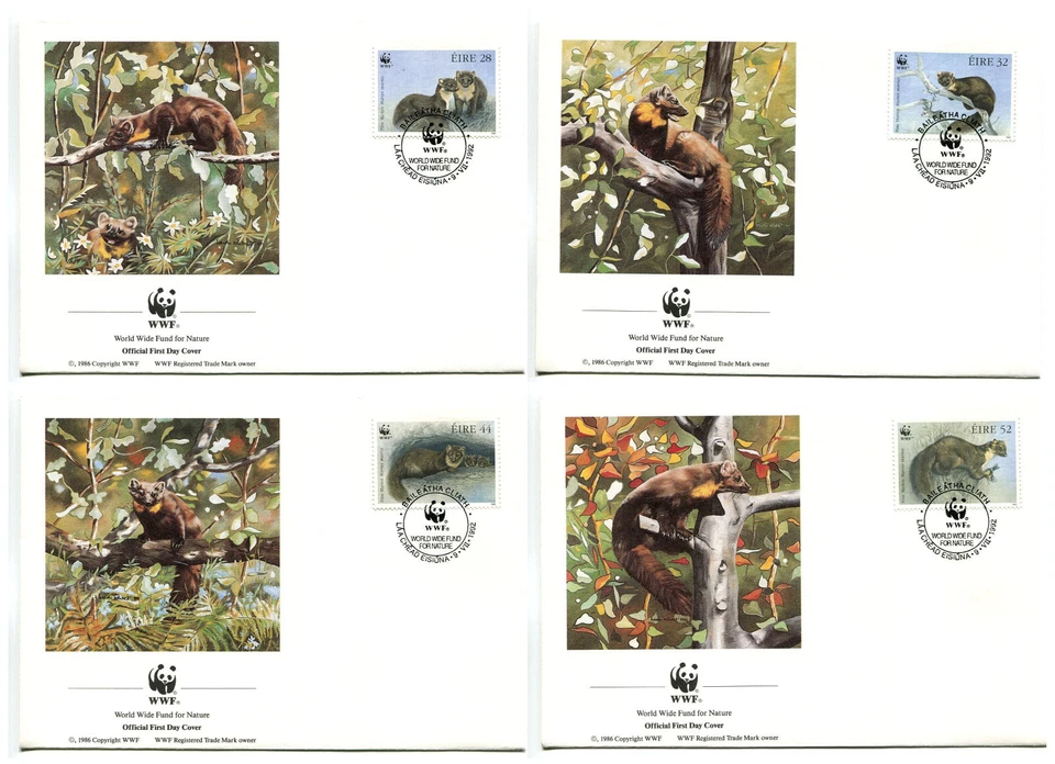 WWF G09 Ireland 4 FDC 1992 Wild Animals - Marten - Image 1 of 1