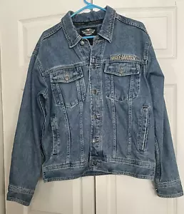 Giacca Jean Vintage Harley Davidson Moto Denim Blu Cotone Uomo Medium - Foto 1 di 7