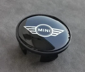 4 piezas 56MM 2.2" MINI LOGO SERIE F COOPERS TAPACUBOS RUEDA EMBLEMA INSIGNIA NEGRO - Imagen 1 de 5