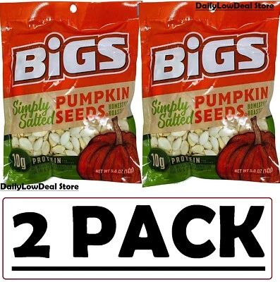2 PACK - Bigs Simply Salted Homestyle Roast Pumpkin Seeds 5 oz FAST SHIP!! - Image 1 of 2