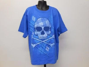 NEW SKULL & CROSS BONES GRAPHIC TEE YOUTH L LARGE SIZE 10-12 T-SHIRT 67GZ - Picture 1 of 1