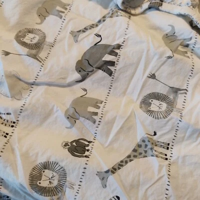 Pottery Barn Kids Safari Animal Organic Crib Sheet - Image 1 of 4