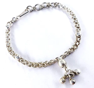 999 PURE FINE SILVER 8" Jingly Chain Bracelet Belly Dancer Sterling Gypsy Indian - Picture 1 of 7