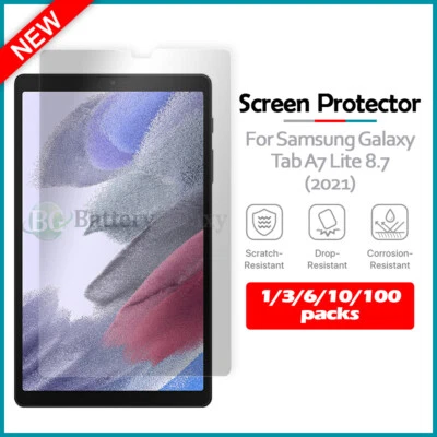 1-100 Lot LCD Clear Screen Protector for Samsung Galaxy Tab A7 Lite 8.7 (2021) - Image 1 of 4