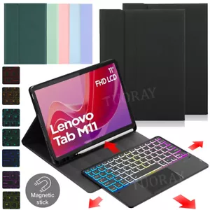 For Lenovo Tab M11 TB-330FU 11" 2024 Backlit Touchpad Keyboard Case Cover Mouse - Picture 1 of 49