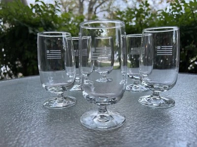 "Lote de 6 copas de vino con patas de US Airways Airlines - 4,5"" - logotipo de bandera de Estados Unidos" Foto 1 de 4