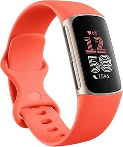 Rastreador de actividad Fitbit Charge 6 Bluetooth - Estuche dorado champán / Banda coralina - Imagen 1 de 2