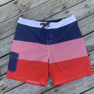 Wave Zone Shorts Mens XL Mesh Lined Surf Swim Trunks Elastic Waist Patriotic - Image 1 of 4