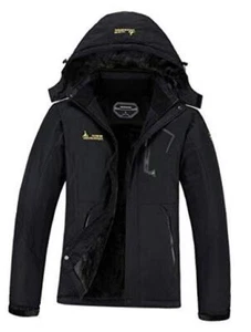 Women's Waterproof Ski Jacket Warm Winter Snow Coat Mountain Medium Black - Picture 1 of 6