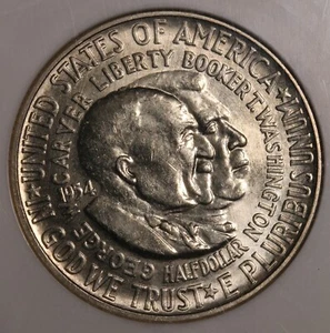 1954 D NGC MS64 Washington Carver Commemorative Half Dollar item#P20143 - Picture 1 of 3