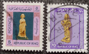 Briefmarken Republik Irak Republic Iraq Figur Statue Archäologi 5 70 Fils Stempl