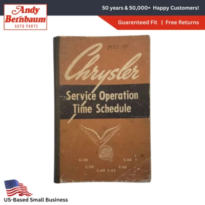 1953-1954 Chrysler Passeggero Auto Parti Servizio Funzione Volta Schedule Manual - Immagine 1 di 4