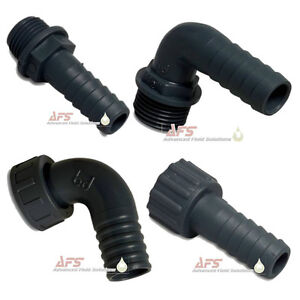 Plastic BSPP x Barb Hose Tail Fittings Female & Male Thread Pool/Pond Water Pipe