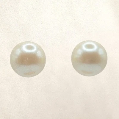 Pendientes grandes de perlas clásicas redondas de vidrio imitación perlas joyas Foto 1 de 4