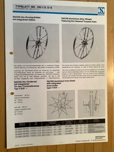Fichtel & Sachs Typenblatt Nummer 100.1/2. D– E Sachs-Alu-Druckguß-Räder - Bild 1 von 1