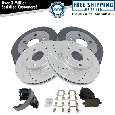 Тормозная колодка и ротор, башмак и комплект барабанов подходят для Toyota Camry 1999-2001 Solara 1997-2000 годов выпуска - Изображение 1 из 4