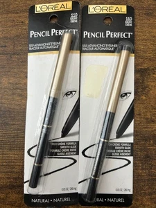 L'Oréal Paris Pencil Perfect Self-Advancing Eyeliner #110 EBONY Rare HTF 2 Pack - Picture 1 of 3