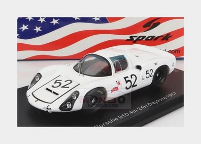 1:43 SPARK Porsche 910 #52 4Th 24H Daytona 1967 H.Herrmann J.Siffert White US269 - Immagine 1 di 2