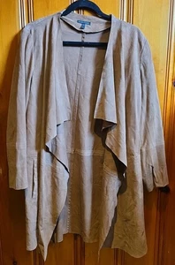 Eileen Fisher drapierte Ziegenvelourslederjacke, Large - Bild 1 von 4