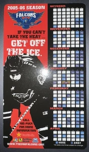 2005-06 FRESNO FALCONS ECHL HOCKEY MAGNET SCHEDULE KSEE24/YELLOW BOOK/HARDEES - Picture 1 of 1
