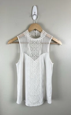 Top Express para mujer sin mangas blanco marfil forrado de encaje talla pequeña delicado hada Foto 1 de 4